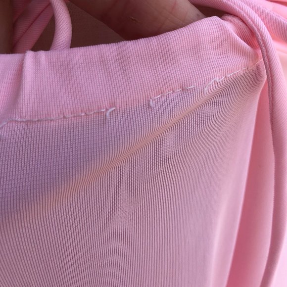 Vintage 70s Key Hole Tie Front Empire Waist Barbiecore Pink Maxi Nightgown Dress - Picture 11 of 15